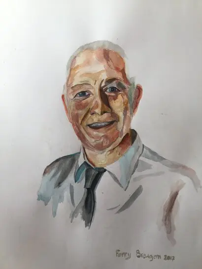 Mannenportret, aquarel van Ferry Breugem