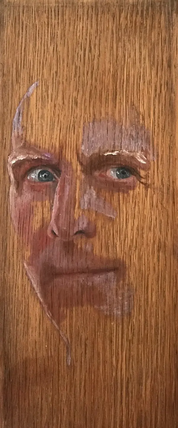 Portret op paneel, olieverf van Ferry Breugem
